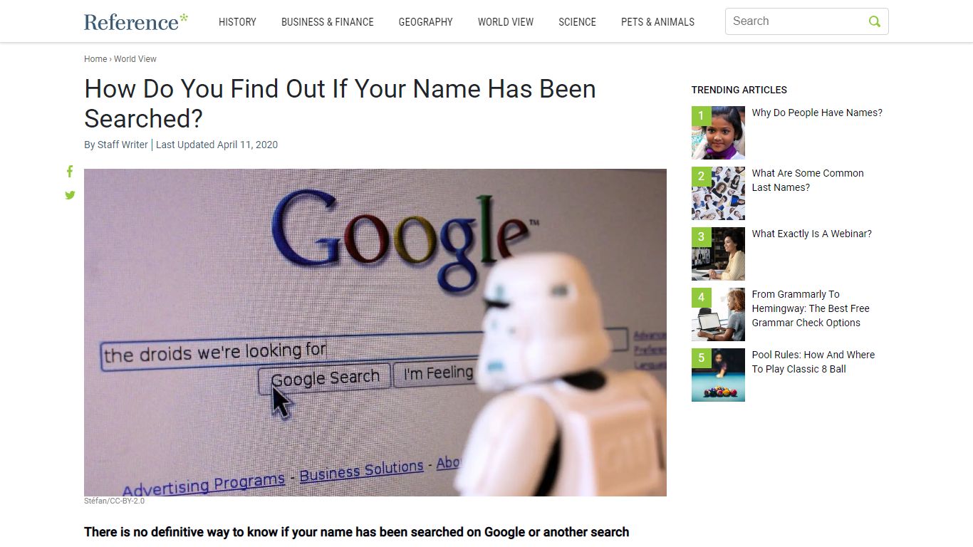 How Do You Find Out If Your Name Has Been Searched? - Reference.com